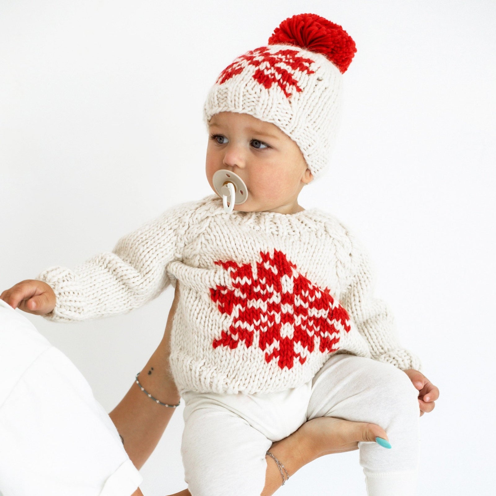 Snowflake Natural Crew Neck Sweater for Baby & Toddler - Sweaters