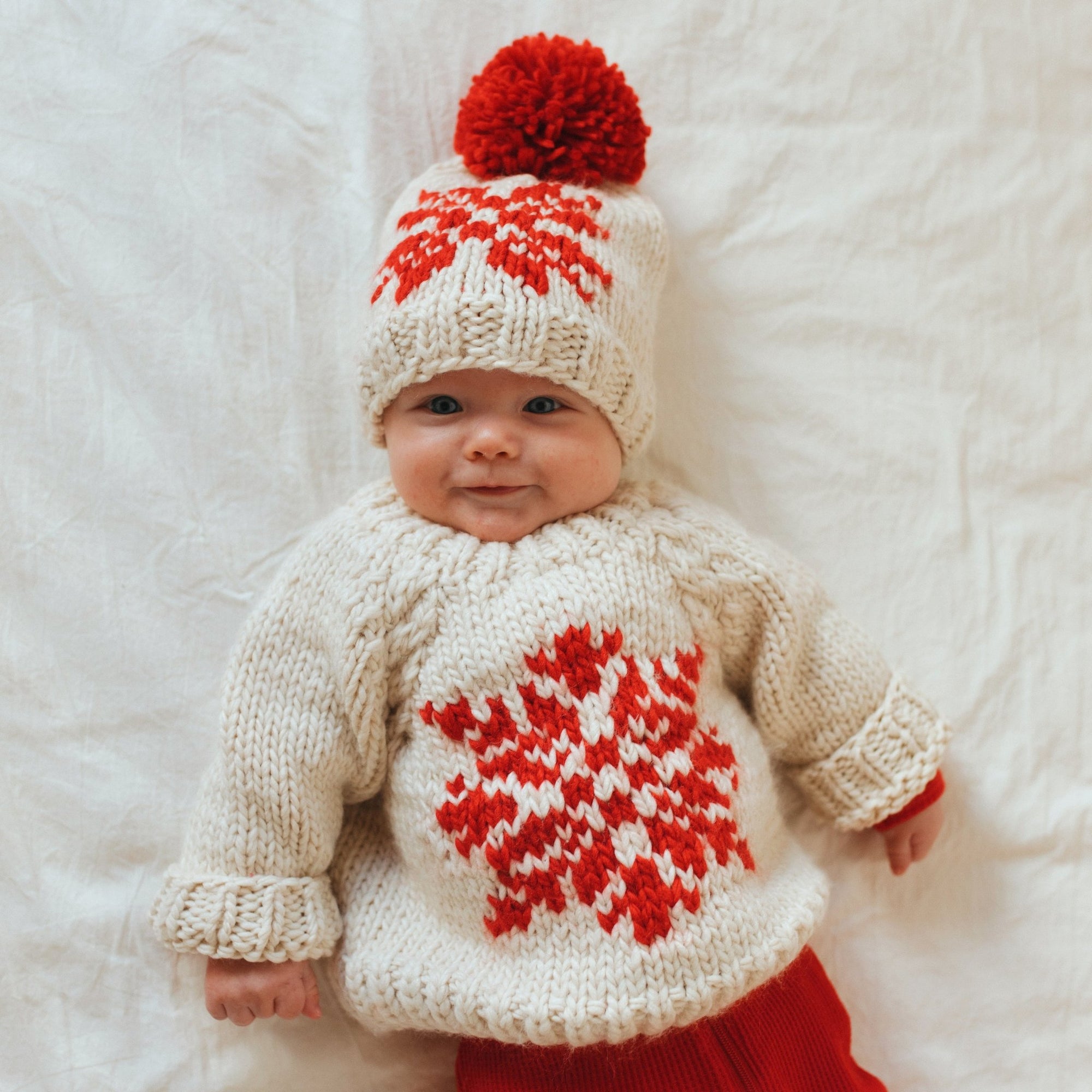 Snowflake Natural Crew Neck Sweater for Baby & Toddler - Sweaters