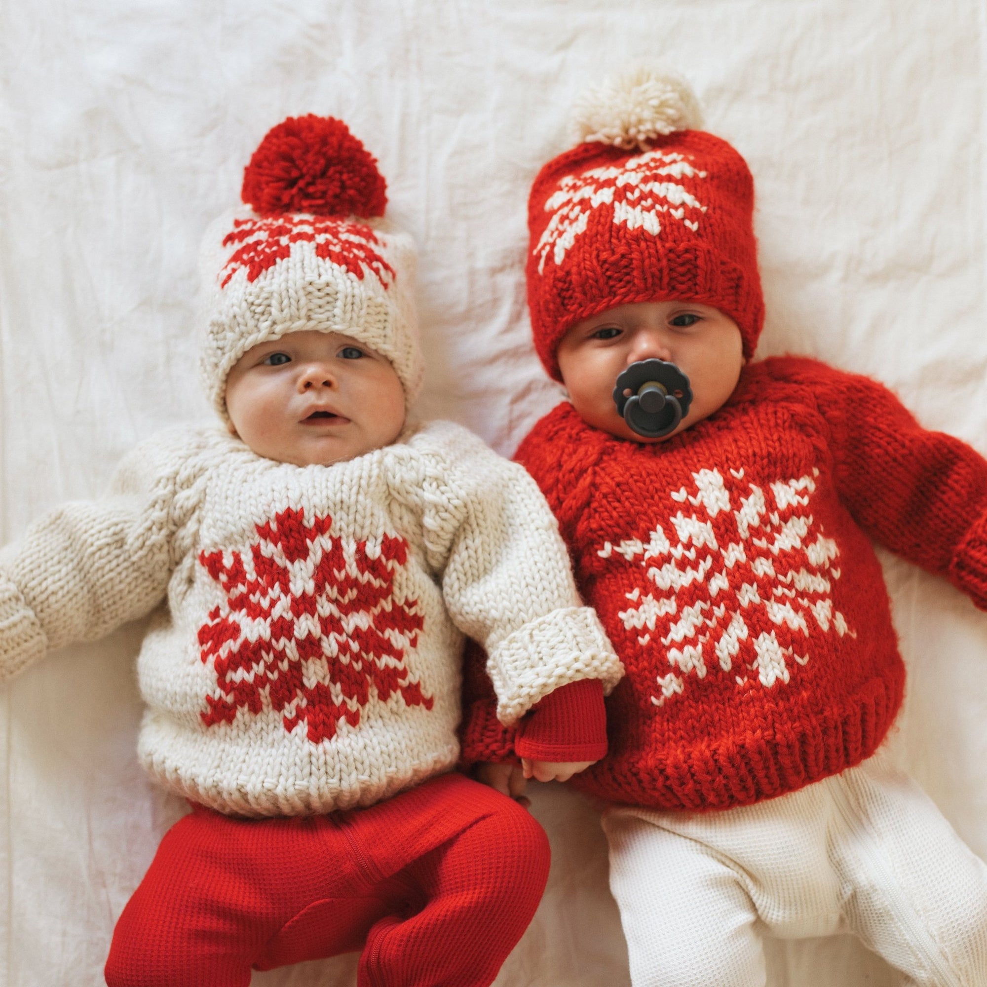 Snowflake Natural Crew Neck Sweater for Baby & Toddler - Sweaters