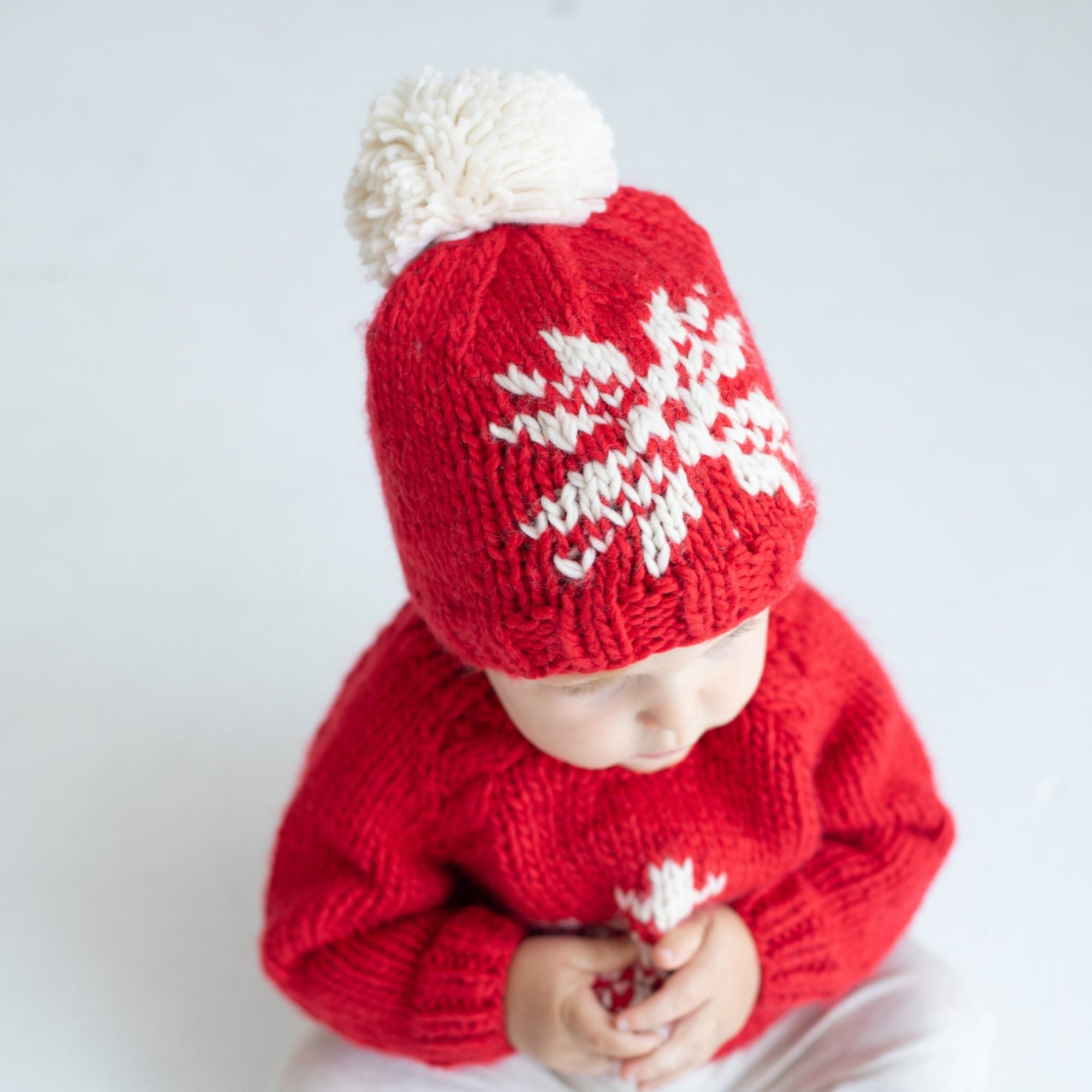 Snowflake Red Beanie Hat for Baby & Kids - Beanie Hats