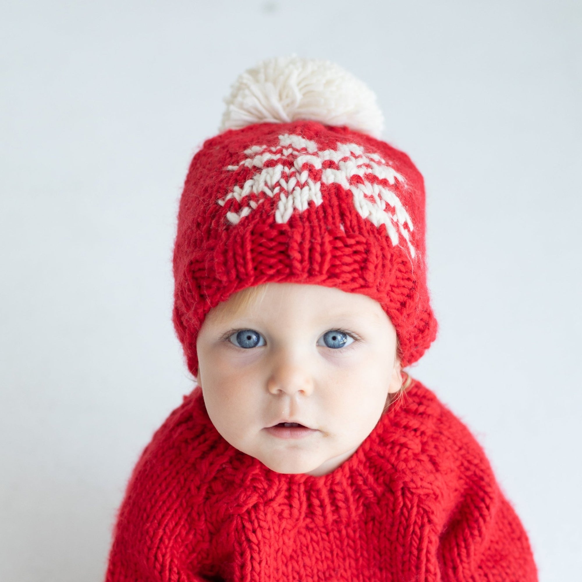 Snowflake Red Beanie Hat for Baby & Kids - Beanie Hats