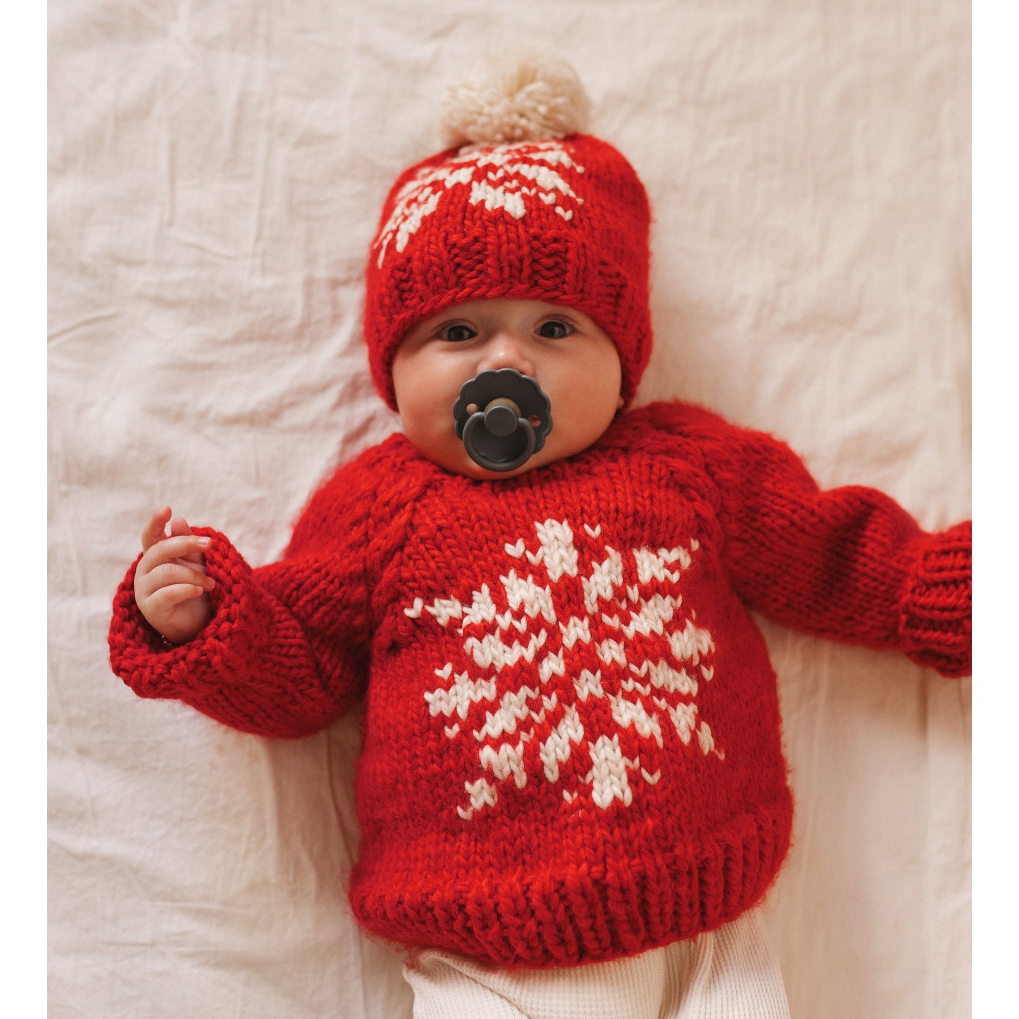 Snowflake Red Crew Neck Sweater for Baby & Toddler - Sweaters