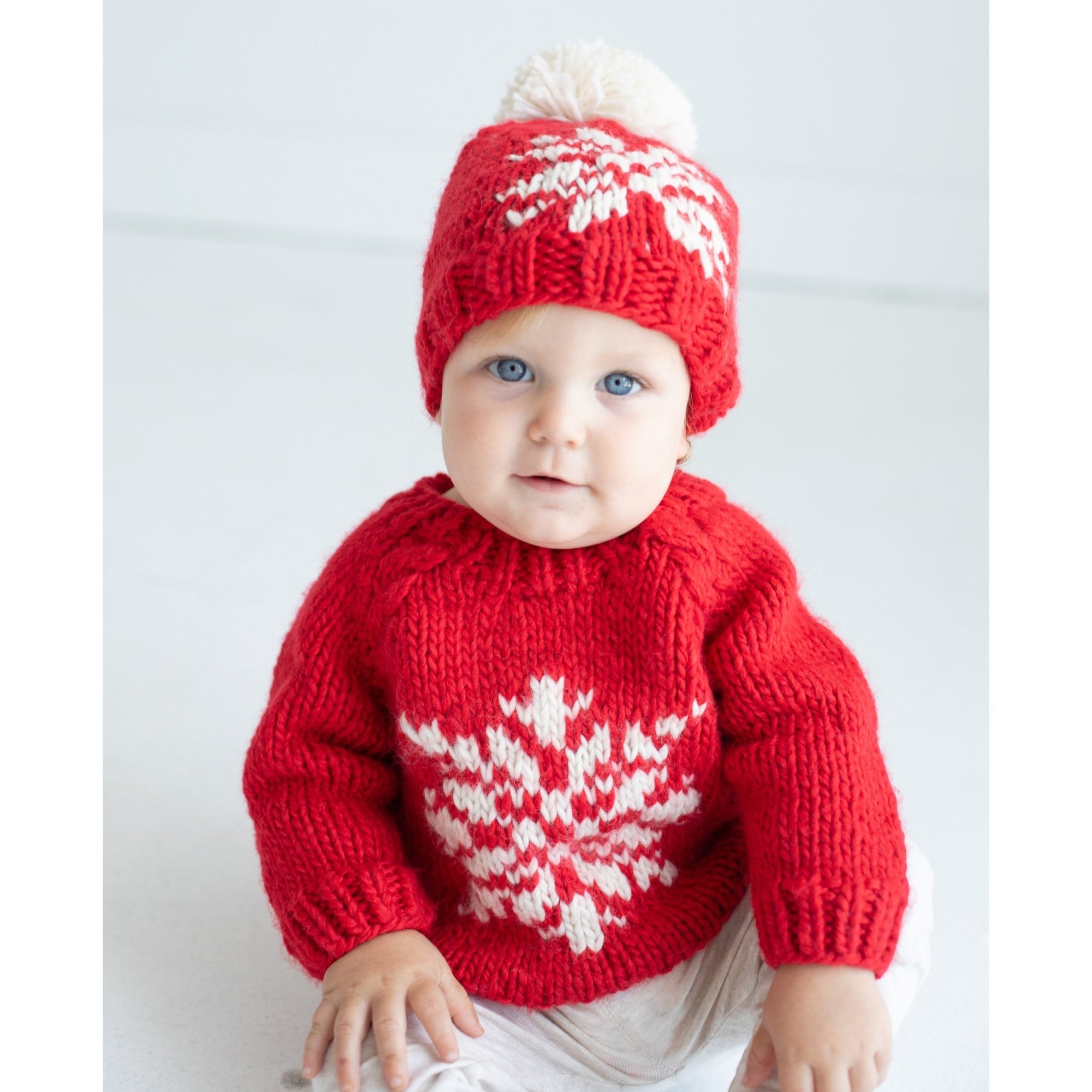 Snowflake Red Crew Neck Sweater for Baby & Toddler - Sweaters
