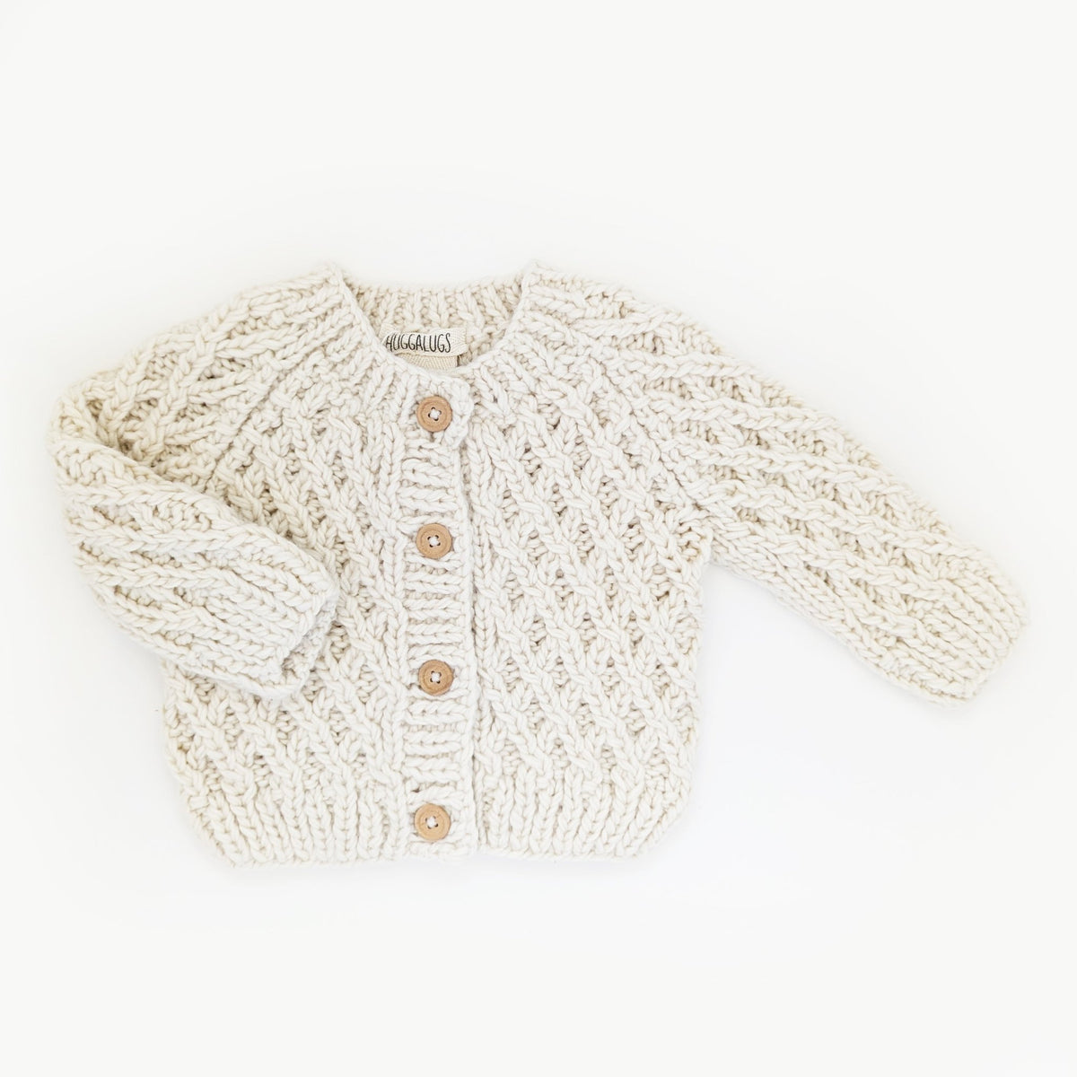 Waffle Cardigan Sweater Natural - Sweaters