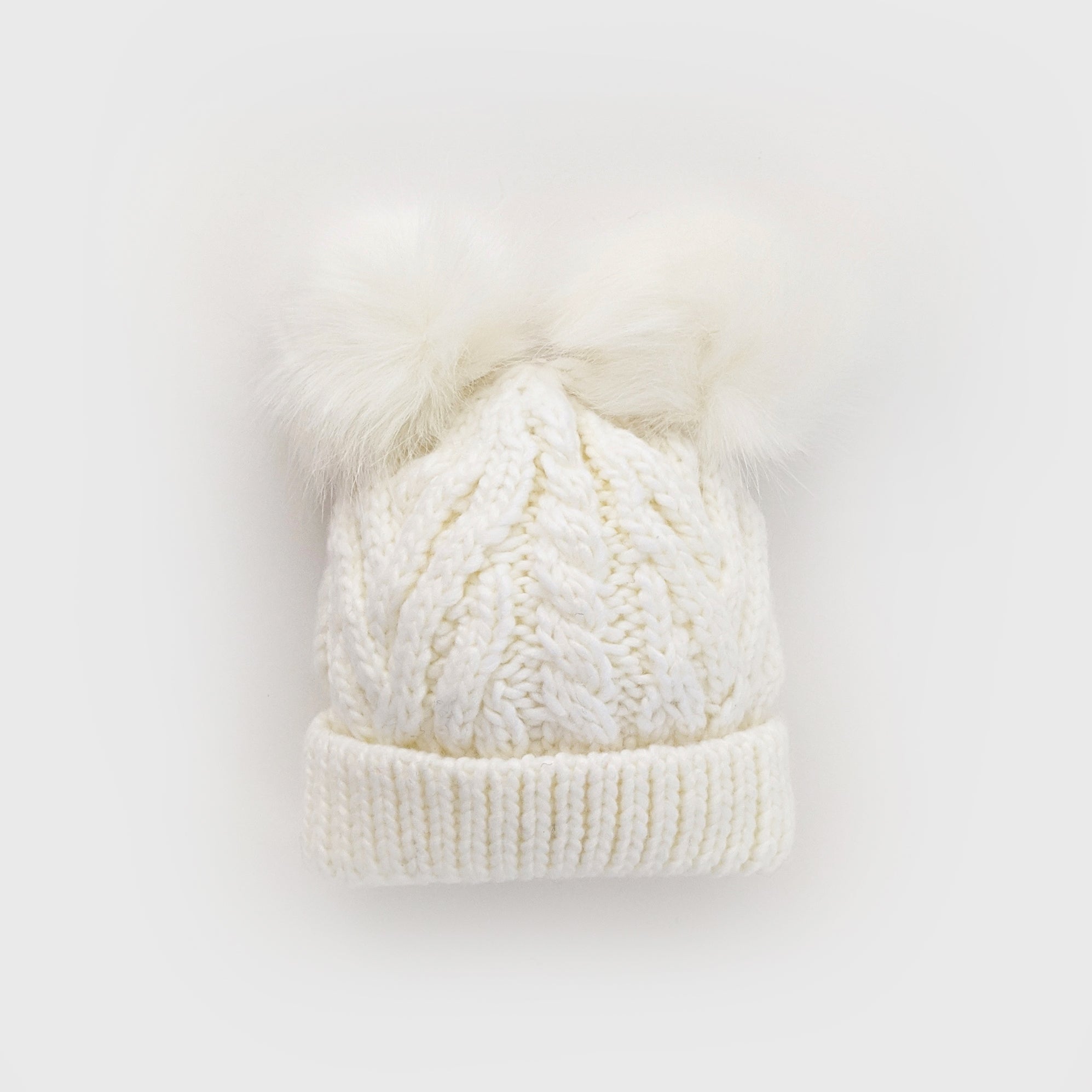 Winter White Fluffer Beanie Hat for Babies, Toddlers Kids
