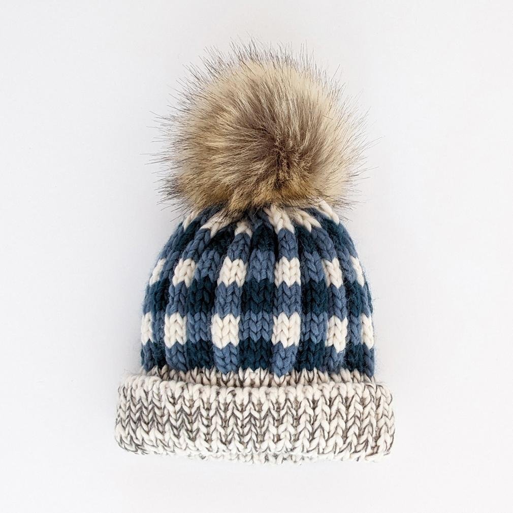 Atlantic Buffalo Check Pom Pom Beanie Hat - Huggalugs
