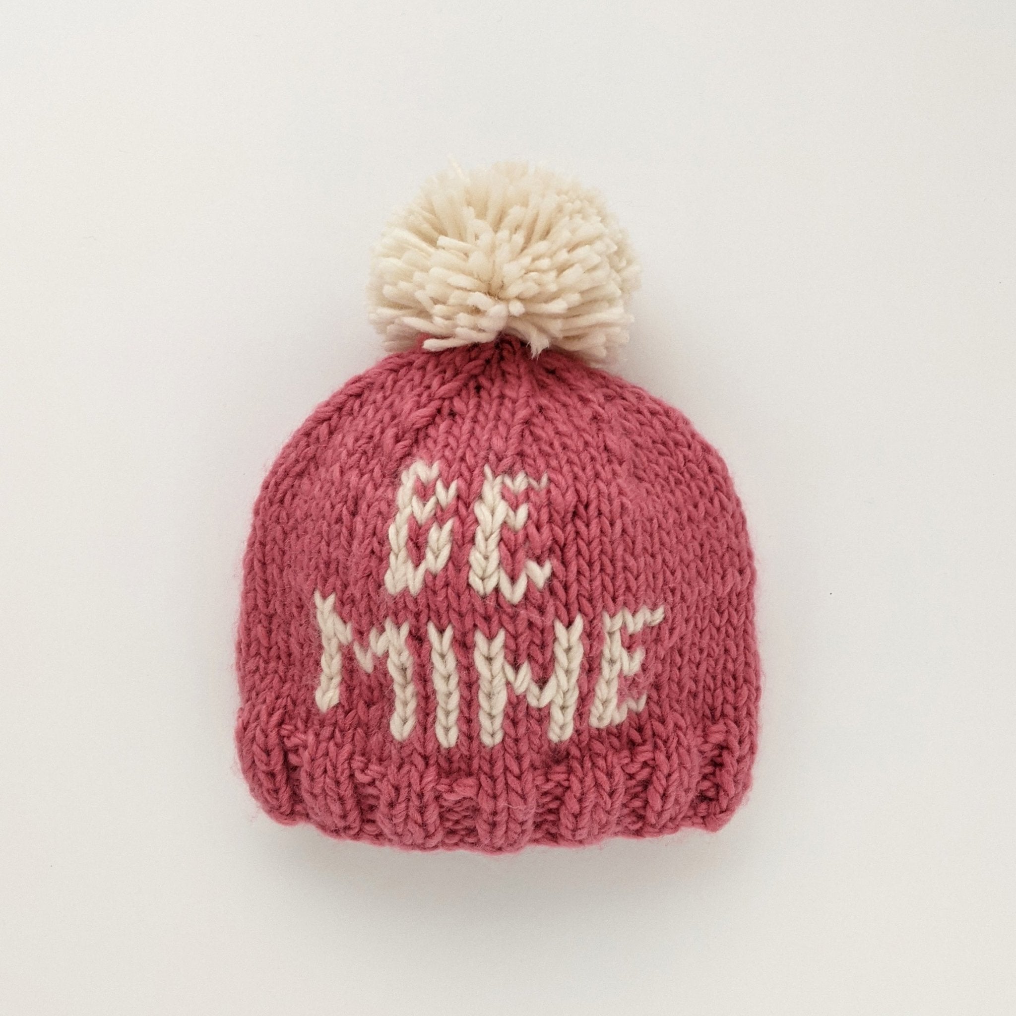 Be Mine Valentine's Day Hand Knit Beanie Hat - Huggalugs