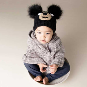 Black Bear Knit Beanie Hat - Beanie Hats
