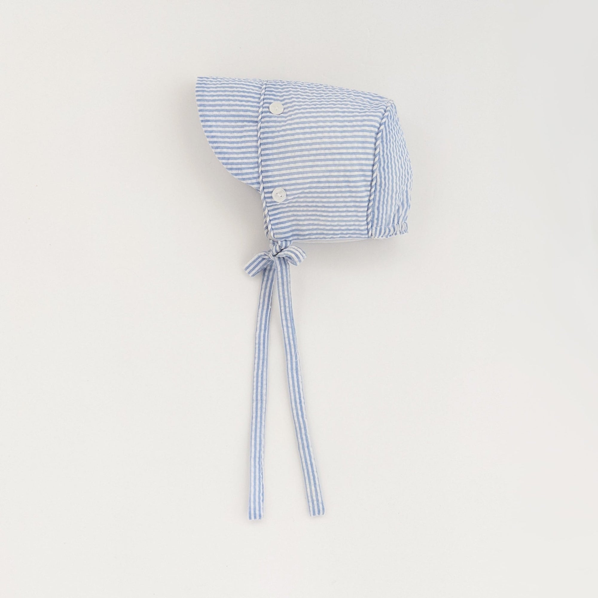 Blue Stripe UPF 25+ Seersucker Bonnet - bonnets