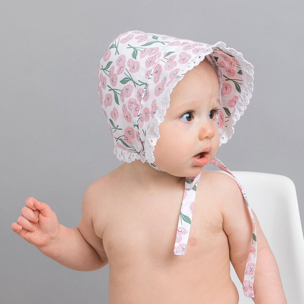 Blush Pink Poppy Bonnet UPF 25+ - bonnets