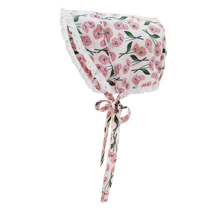 Blush Pink Poppy Bonnet UPF 25+ - bonnets