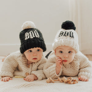 BOO Natural Hand Knit Beanie Hat - Beanie Hats