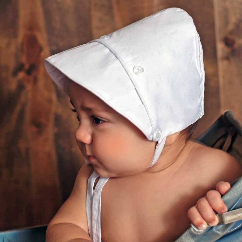 Boys Solid White Bonnet - bonnets