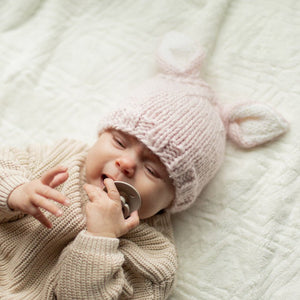 Bunny Ears Blush Beanie Hat Ships 1/1-1/30 - Beanie Hats