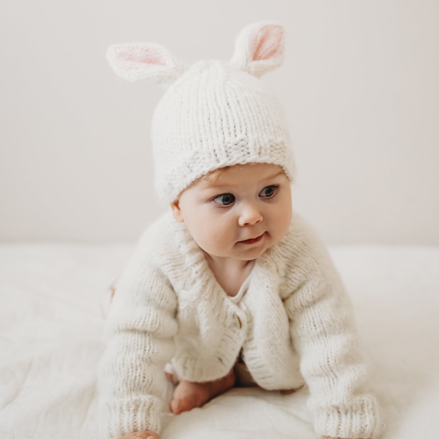 Bunny Ears White Beanie Hat Ships 1/1-1/30 - Beanie Hats