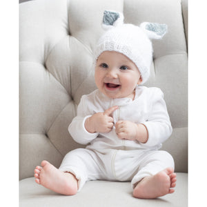 Bunny Ears White with Grey Beanie Hat Ships 1/1-1/30 - Beanie Hats