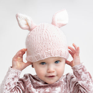 Bunny Ears Blush Beanie Hat