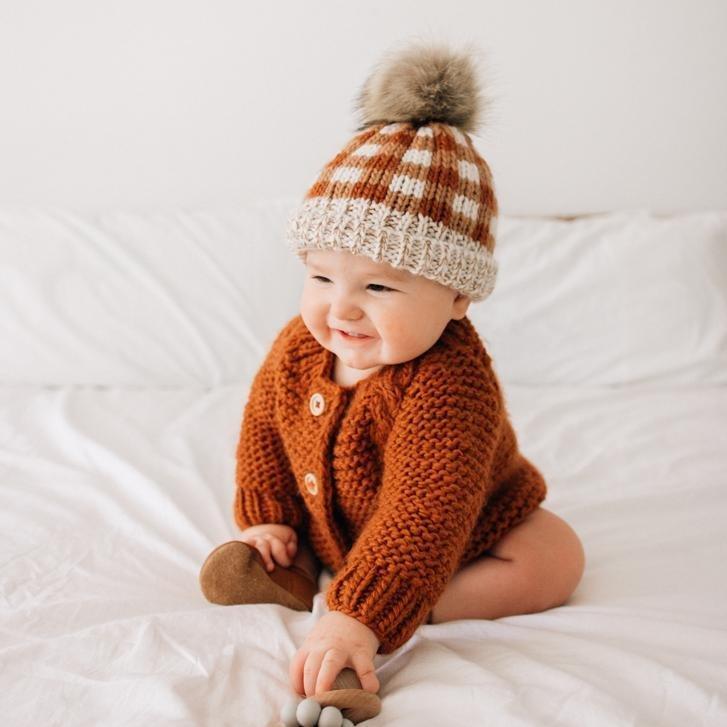 Chili Garter Stitch Cardigan Sweater - Sweaters