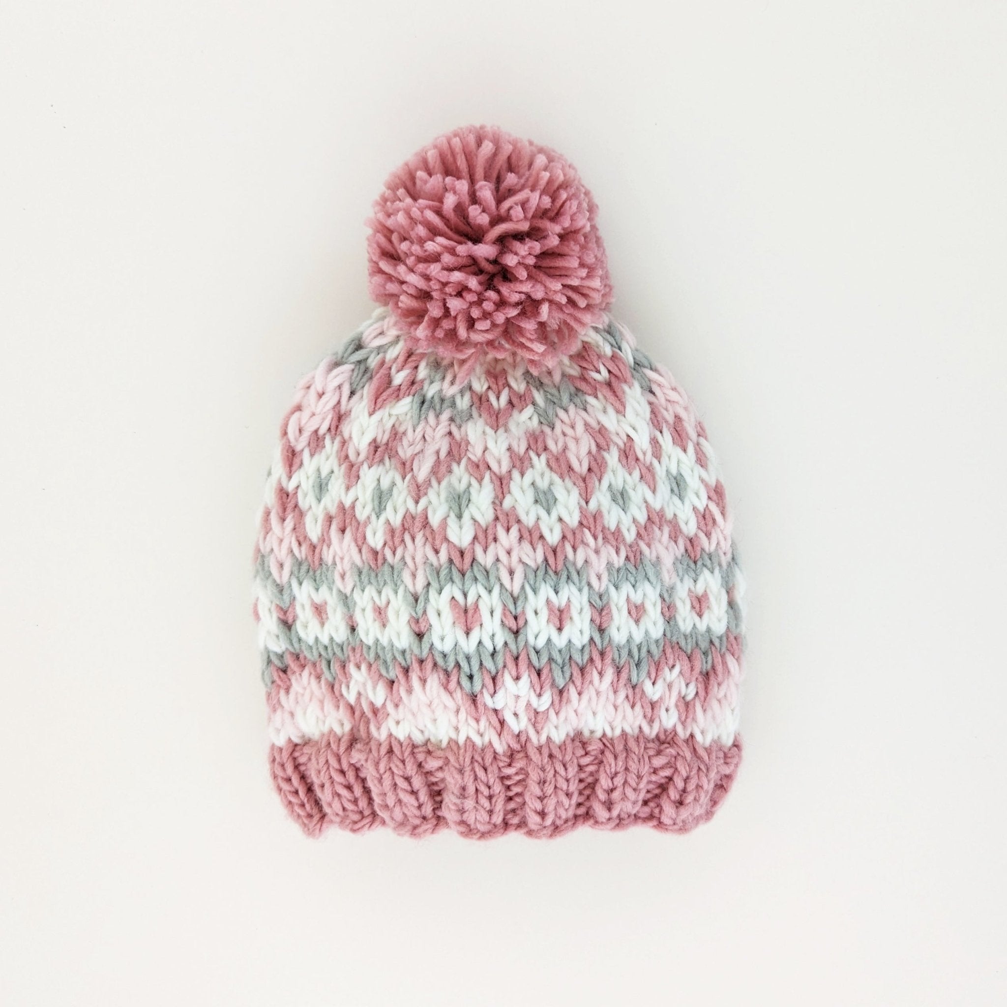 Fairisle Rosy Beanie Hat for Baby & Kids - Huggalugs
