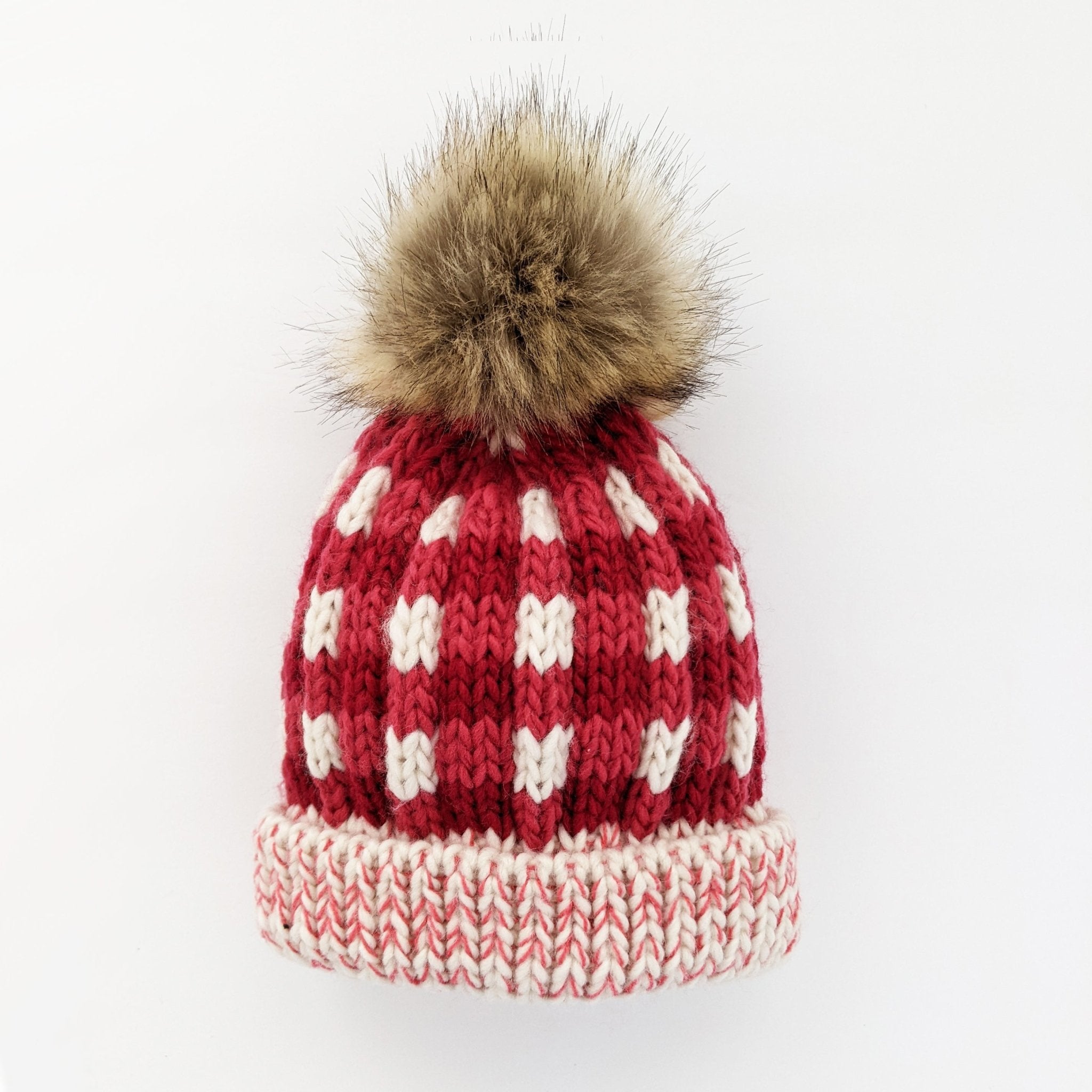 Festive Buffalo Check Pom Pom Beanie Hat - Huggalugs