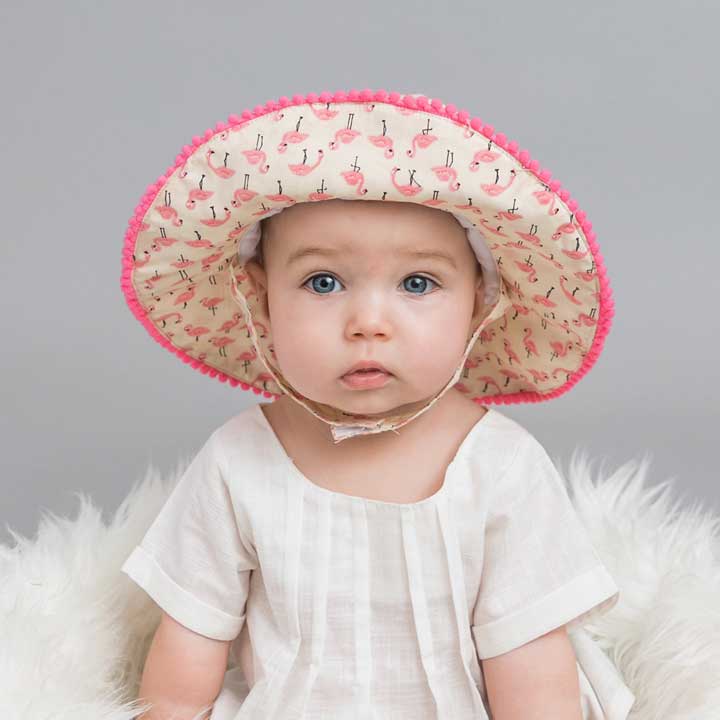 Huggalugs Flamingo Sunhat 0-6 Months