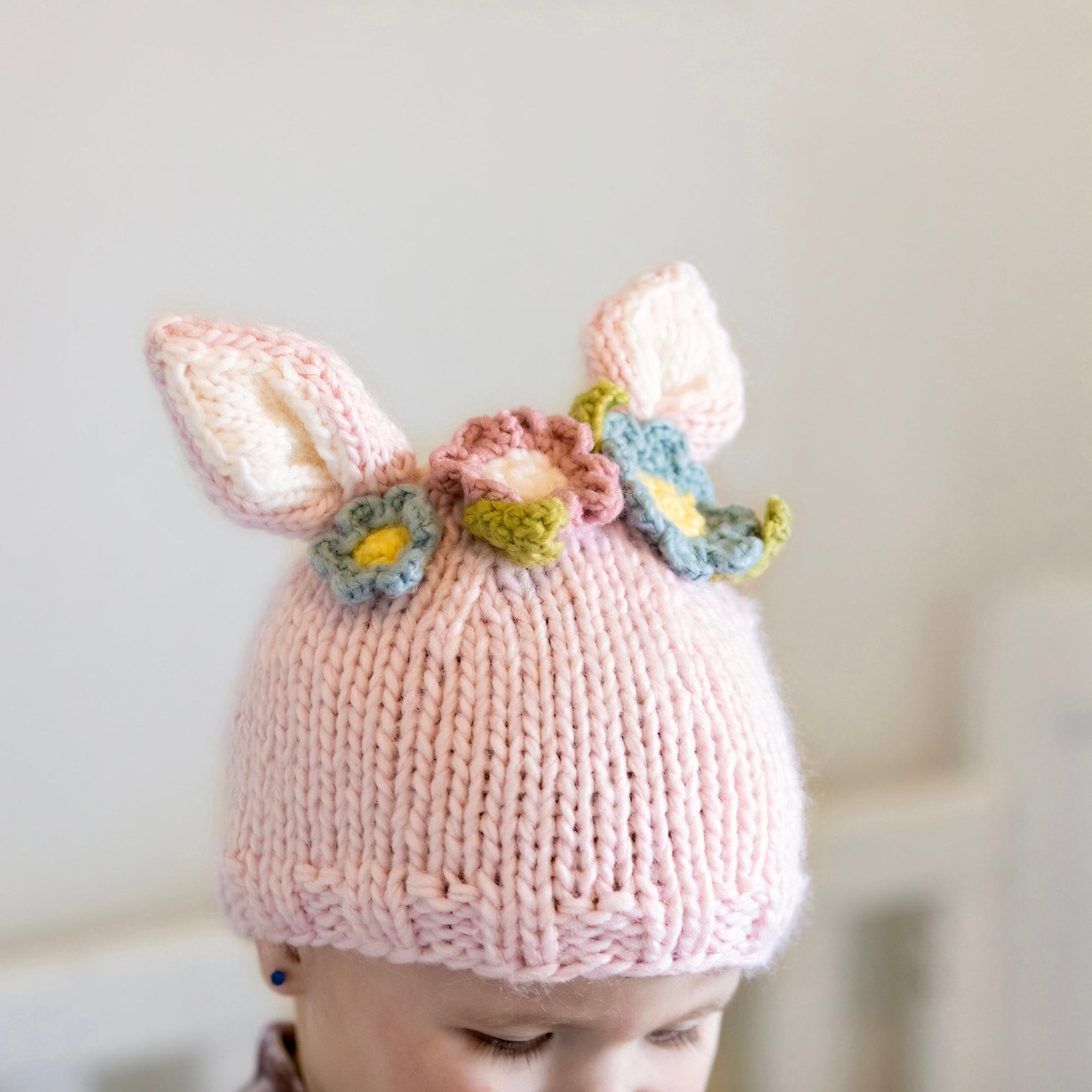 Flower Bunny Beanie Blush/Multi Ships 1/1-1/30 - Beanie Hats