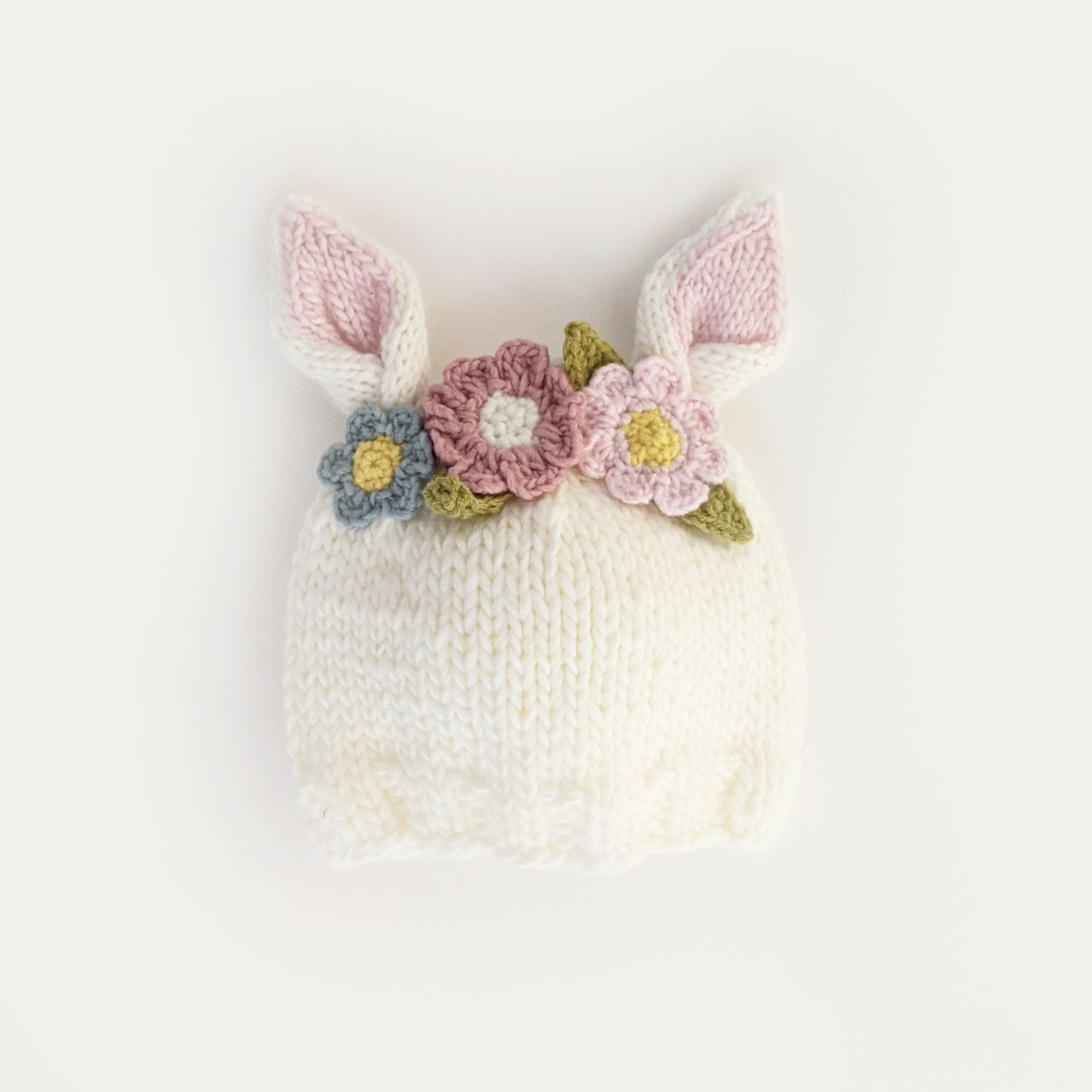 Flower Bunny Beanie White/Multi Ships 1/1-1/30 - Beanie Hats