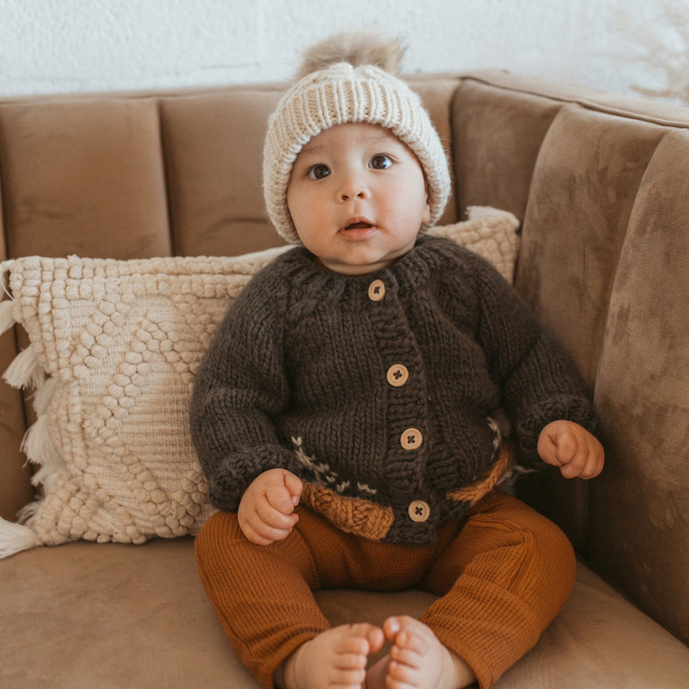 Huggalugs Cardigan Sweater- Latte main image 0