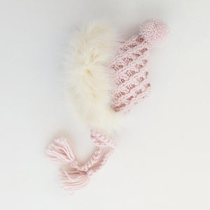 Fur Bonnet in Blush Pink for Babies, Toddlers & Kids - Beanie Hats