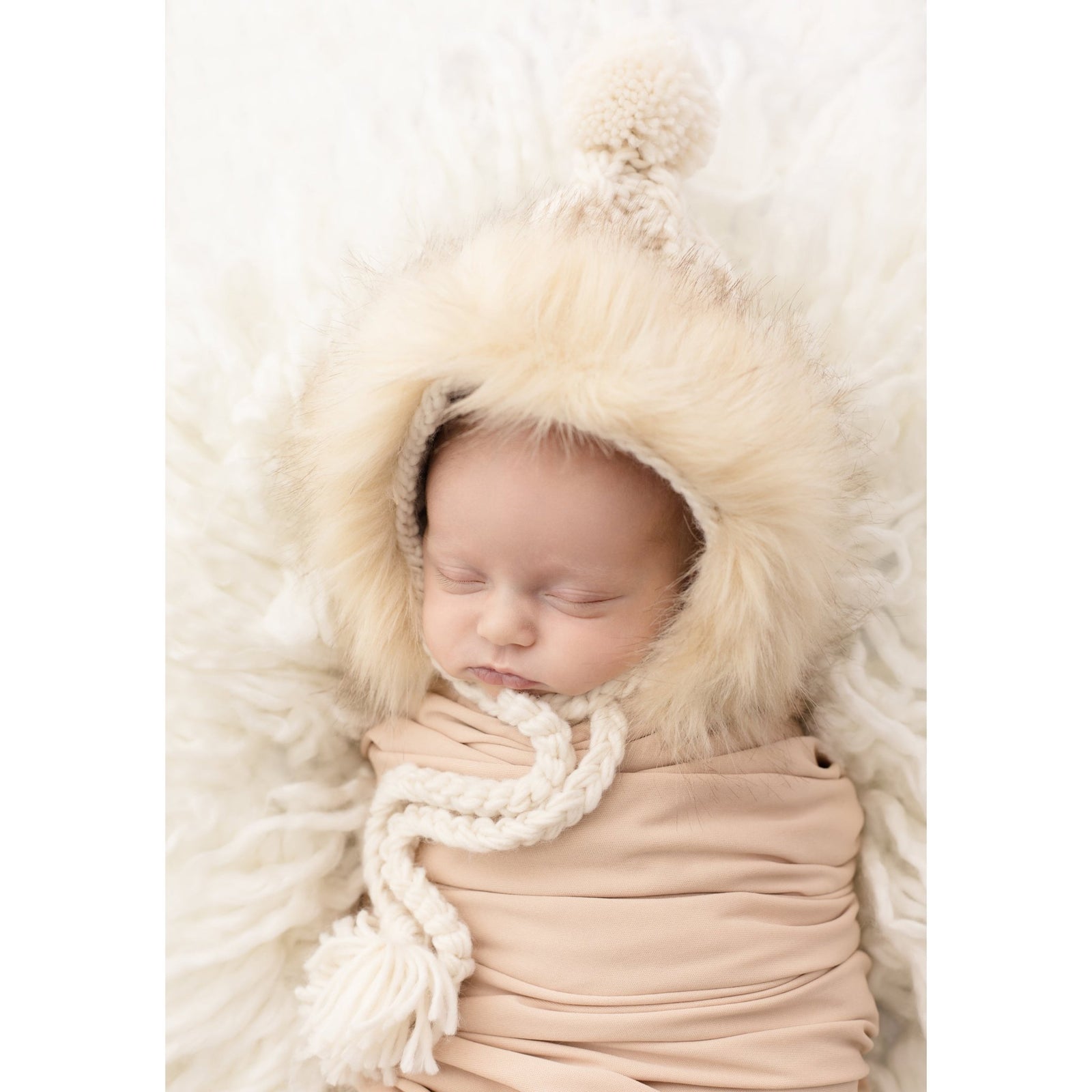 Fur Bonnet in Natural for Babies, Toddlers & Kids - Beanie Hats