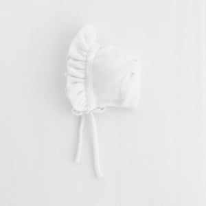 Girls White Ribbon Fleece Bonnet - bonnets