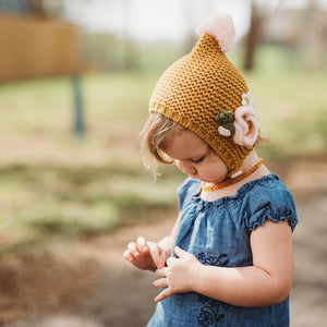 Gold Poppy Bonnet for Babies, Toddlers & Kids - Beanie Hats