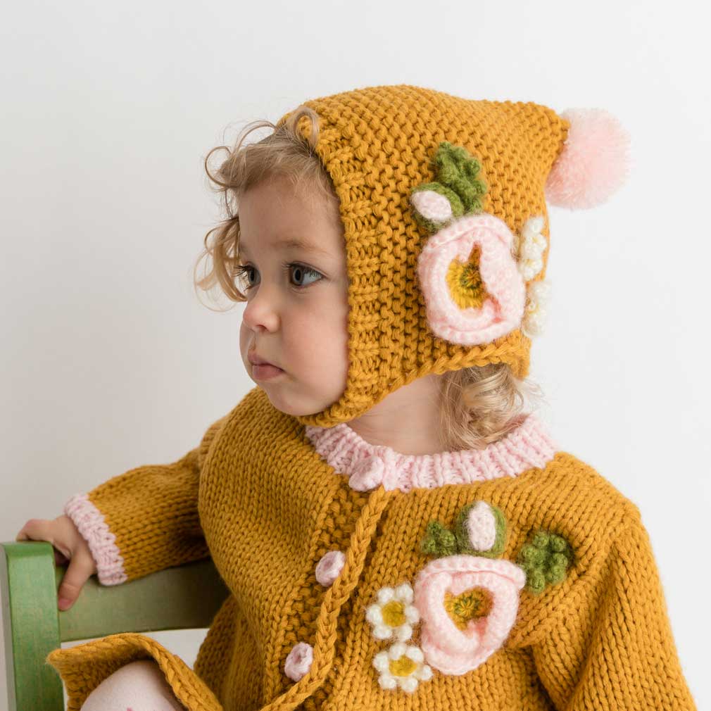 Gold Poppy Bonnet for Babies, Toddlers & Kids - Beanie Hats