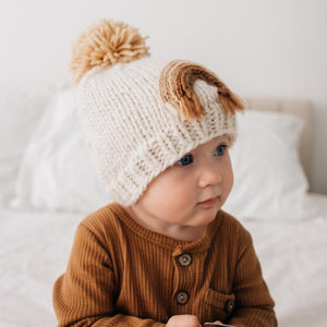 Gold Rainbow Knit Beanie Hat - Beanie Hats