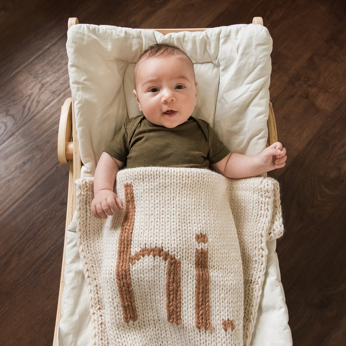 hi. Hand Knit Blanket Pecan - Swaddling &amp; Receiving Blankets