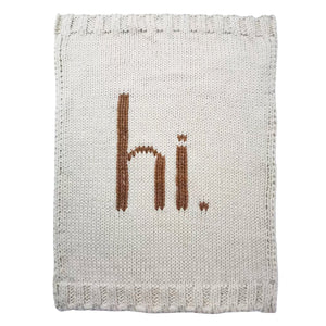 hi. Hand Knit Blanket Pecan - Swaddling & Receiving Blankets