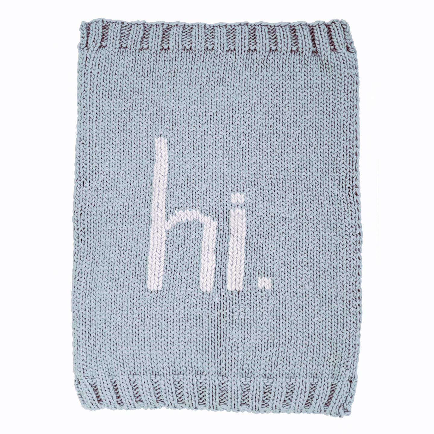 hi. Hand Knit Blanket Surf Blue - Swaddling & Receiving Blankets