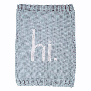 hi. Hand Knit Blanket Surf Blue - Swaddling & Receiving Blankets