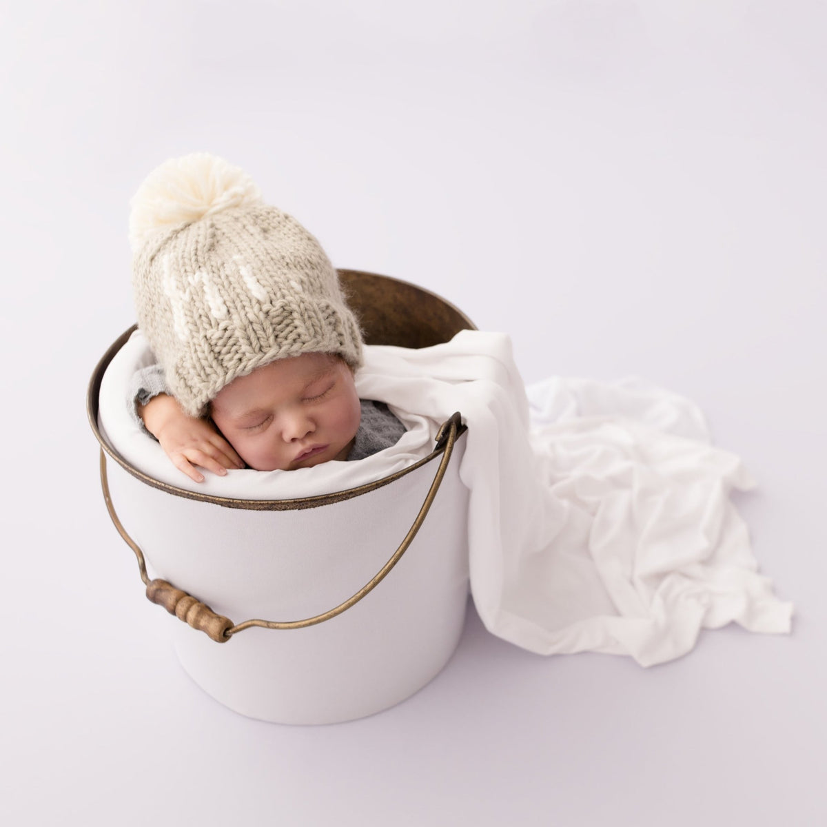 hi. Pebble Brown Hand Knit Beanie Hat - Beanie Hats