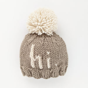hi. Pebble Brown Hand Knit Beanie Hat - Beanie Hats