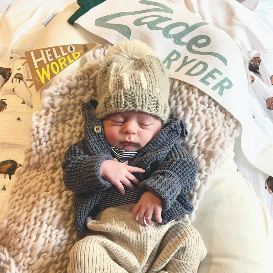 hi. Pebble Brown Hand Knit Beanie Hat - Beanie Hats