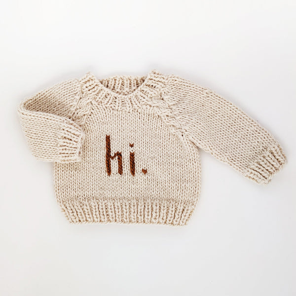 Hi. Pecan Crew Neck Sweater for Baby main image 0