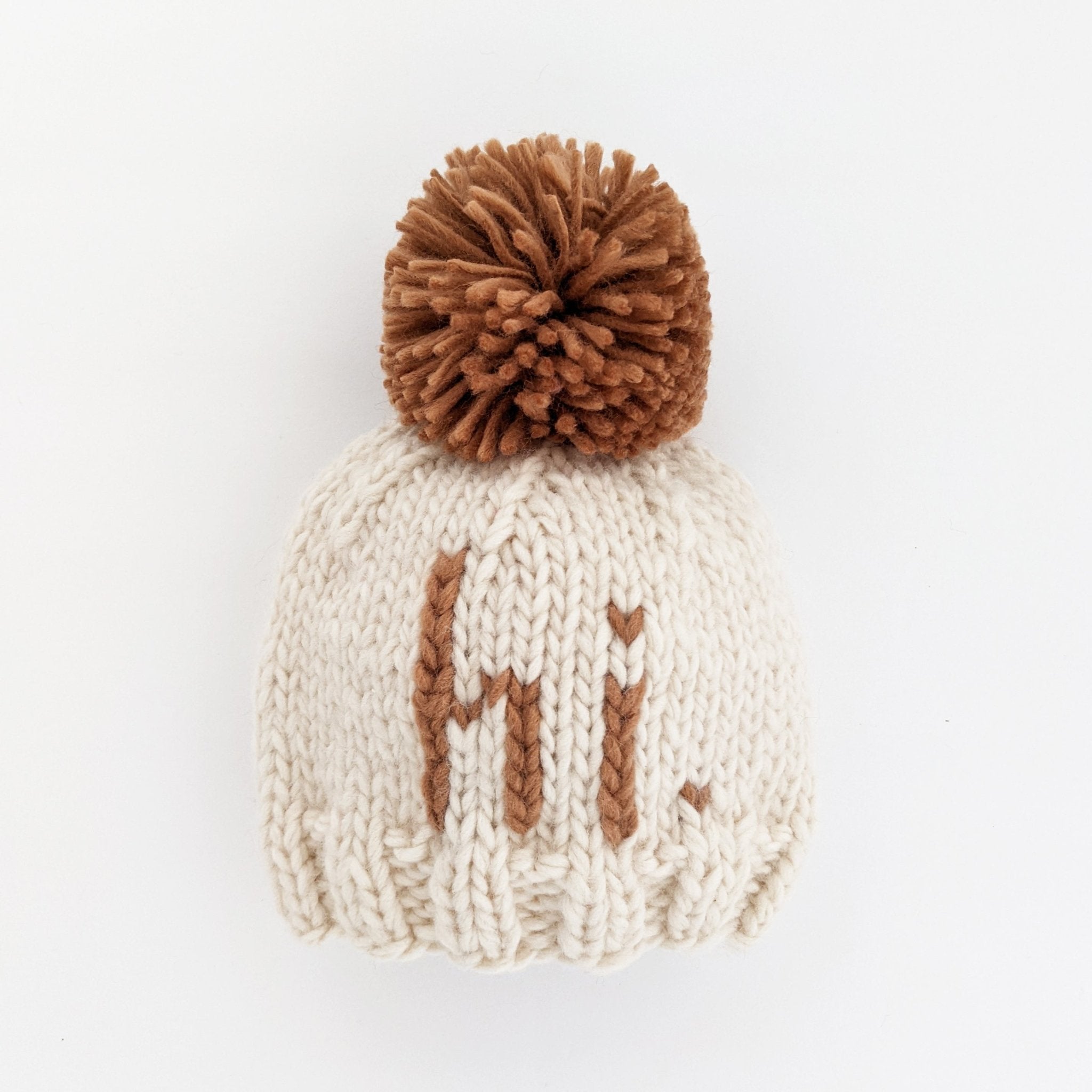hi-pecan-hand-knit-beanie-hat-  display picture 1
