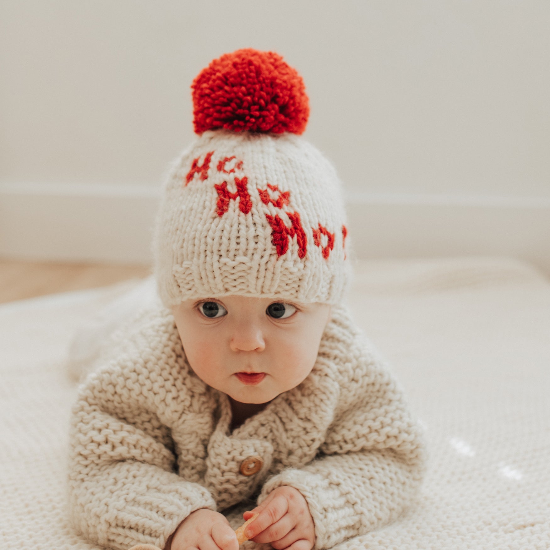 Ho Ho Ho! Hand Knit Beanie Hat - Beanie Hats