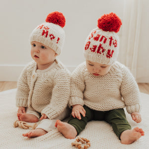 Ho Ho Ho! Hand Knit Beanie Hat - Beanie Hats