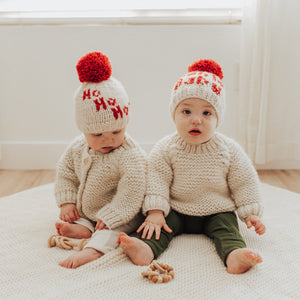 Ho Ho Ho! Hand Knit Beanie Hat - Beanie Hats
