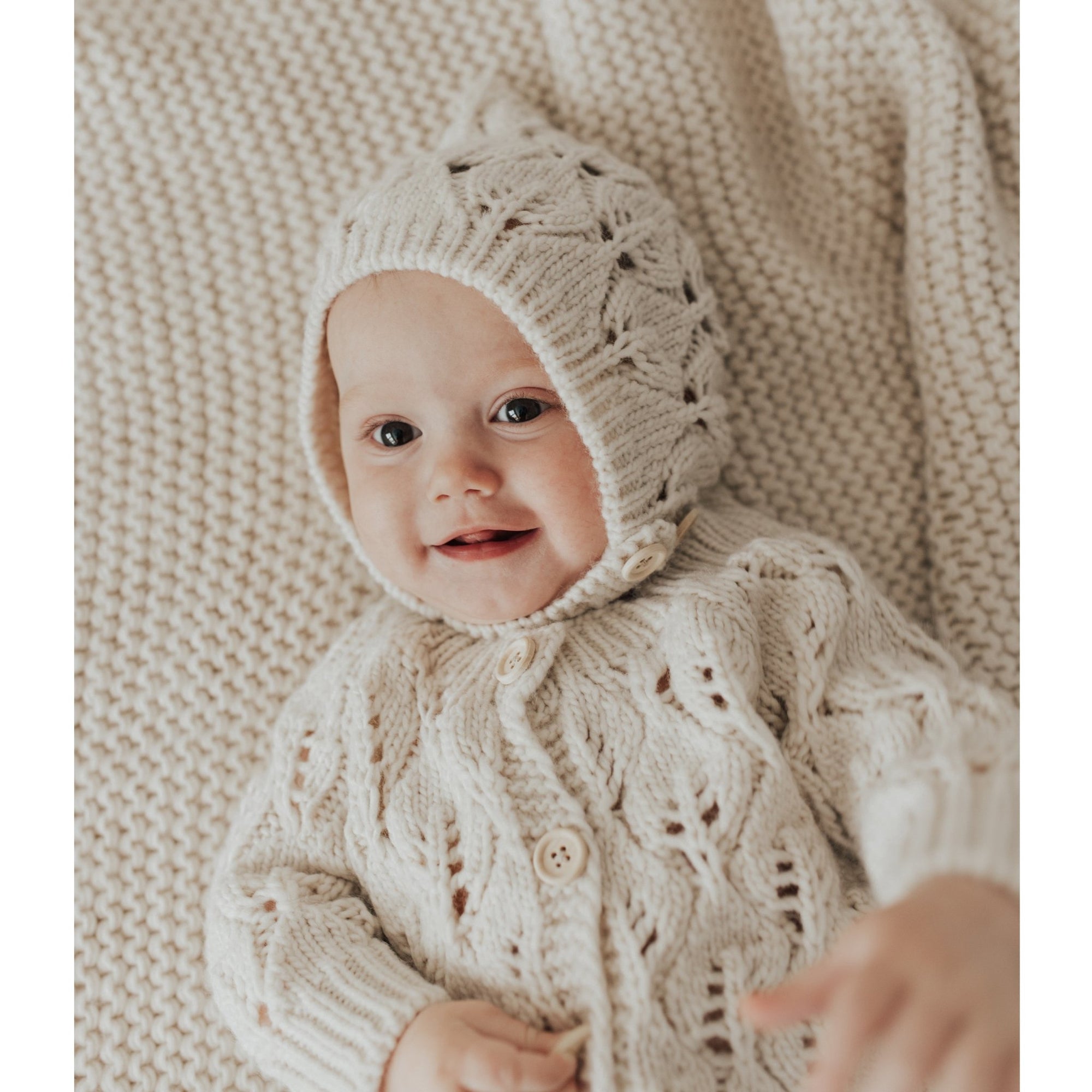 Leaf Lace Cardigan Sweater Natural - Sweaters