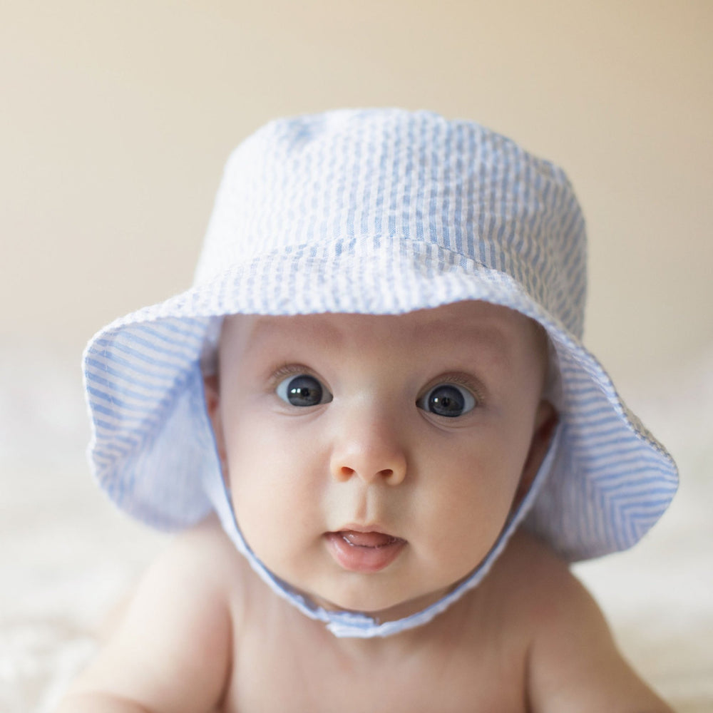 Seersucker stripe bucket hat - Creme Stripe main image 1