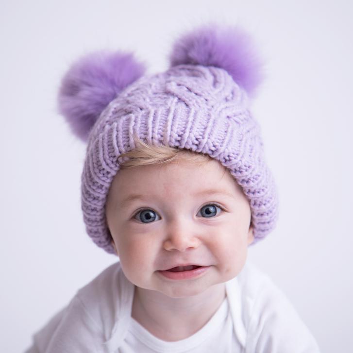 Lilac Fluffer Beanie Hat for Babies, Toddlers & Kids - Beanie Hats