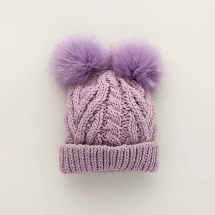 Lilac Fluffer Beanie Hat for Babies, Toddlers & Kids - Huggalugs